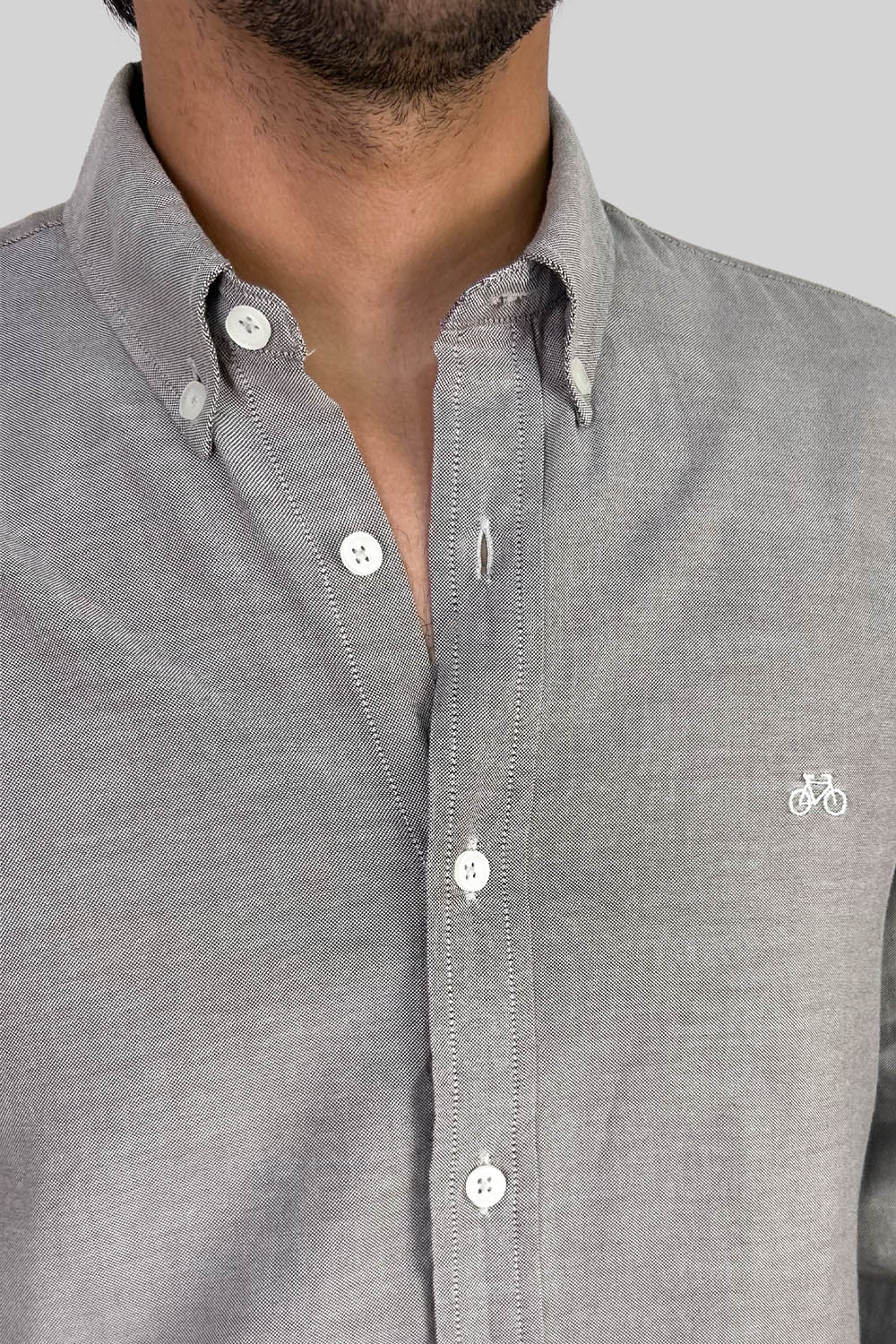 CAMISA OXFORD DOTTED BROWN