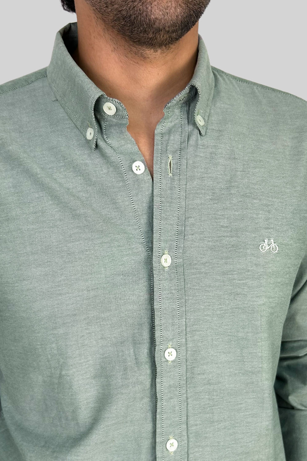 CAMISA OXFORD DOTTED GREEN