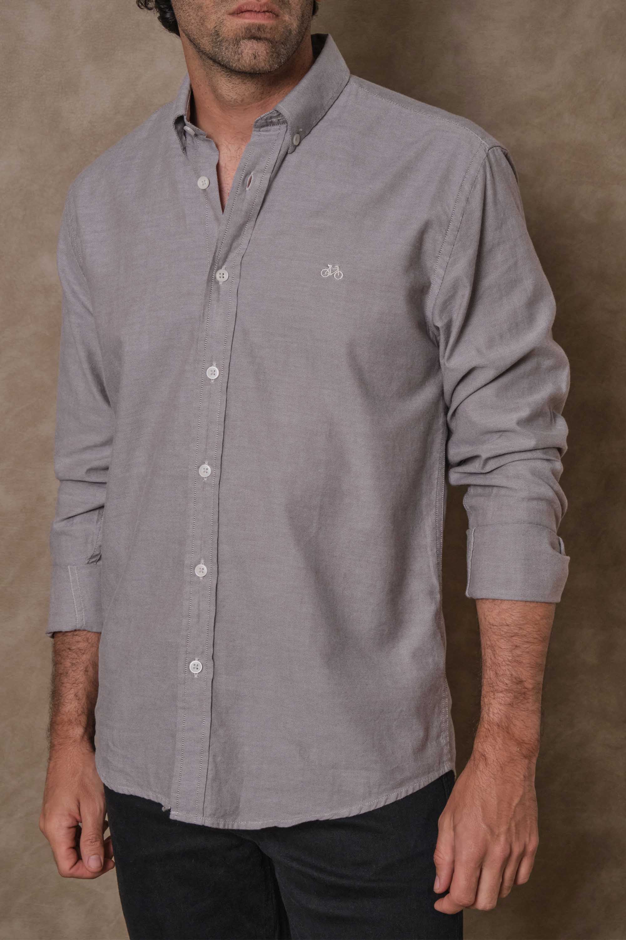 CAMISA OXFORD DOTTED BROWN