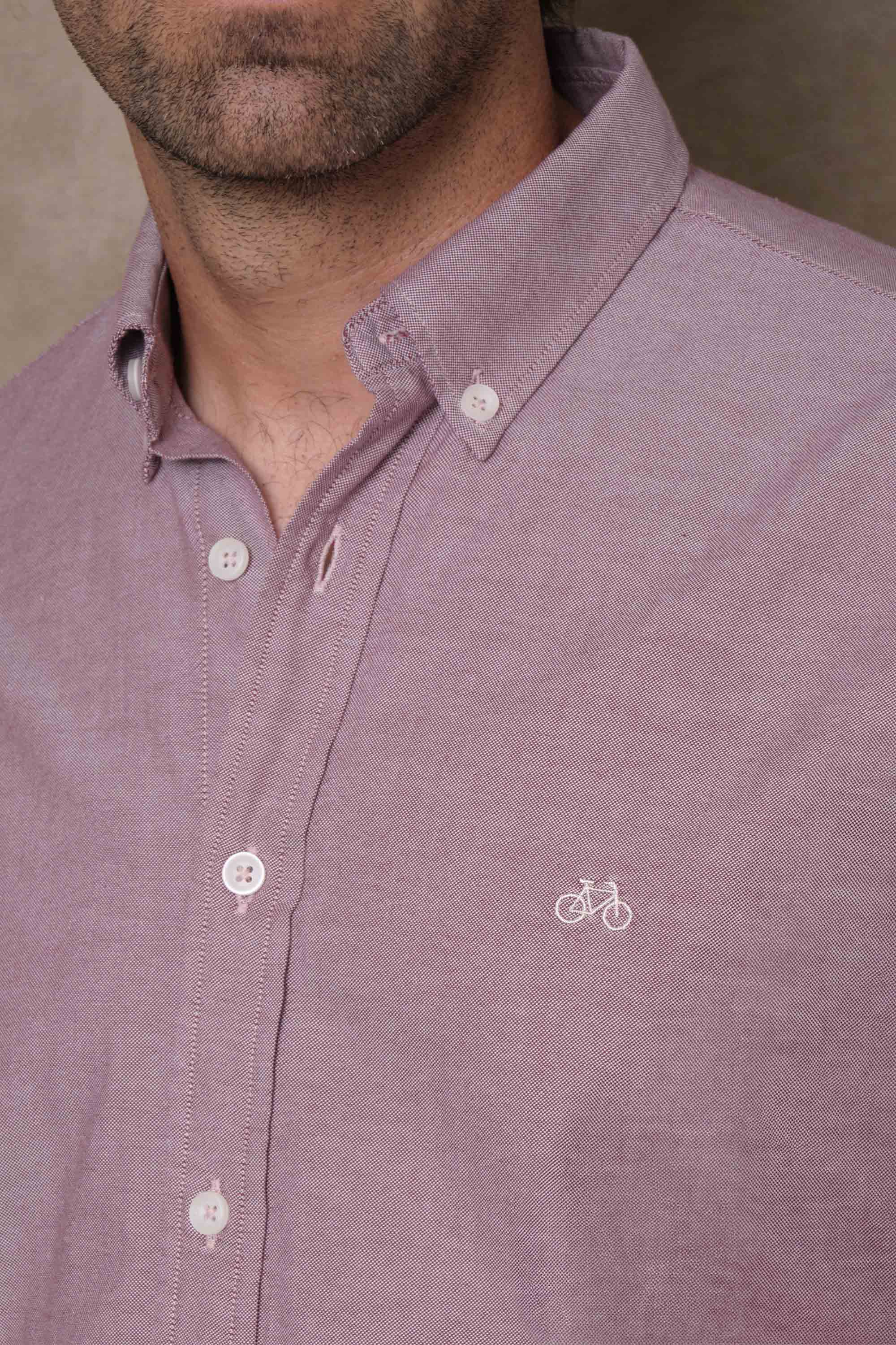 CAMISA OXFORD DOTTED RED