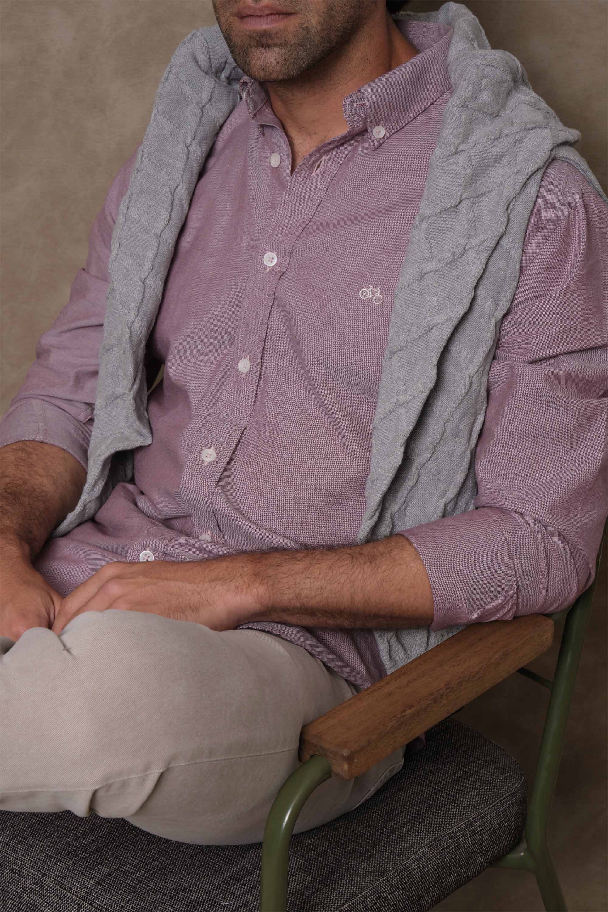 CAMISA OXFORD DOTTED RED