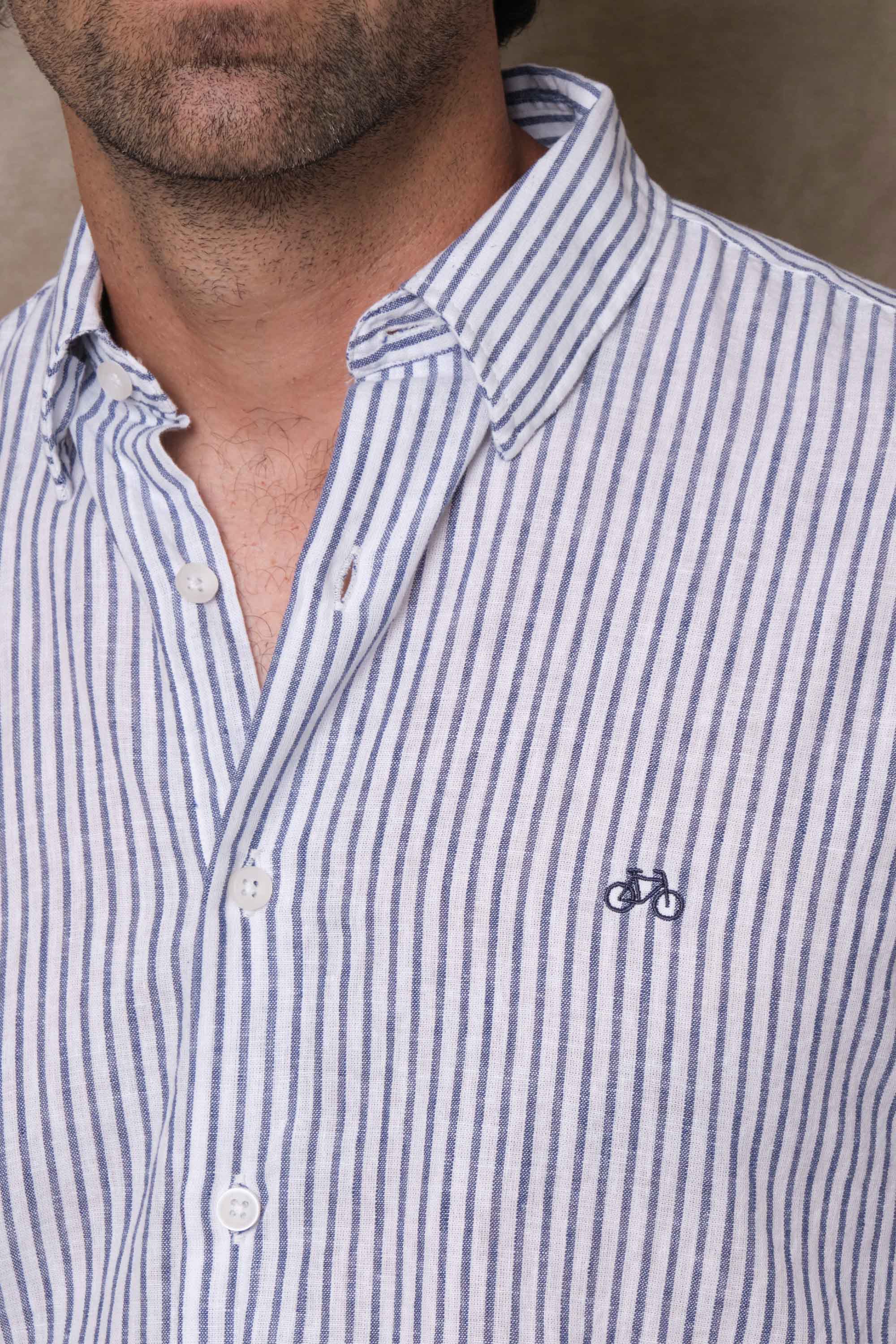 CAMISA LINO INDIGO LINES