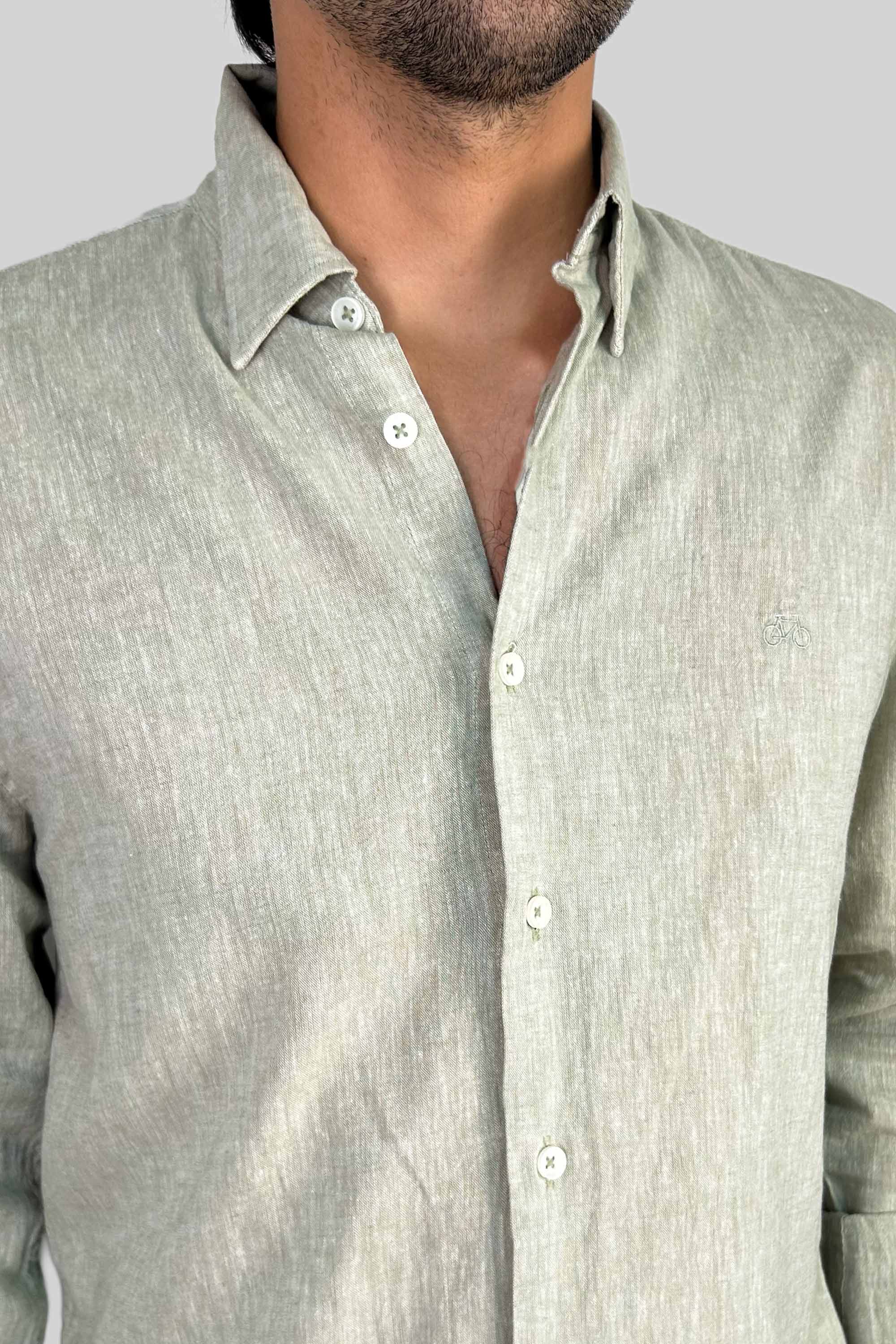 CAMISA LINO OLIVA