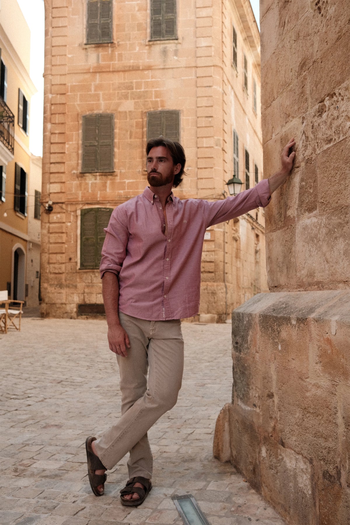 CAMISA OXFORD DOTTED RED
