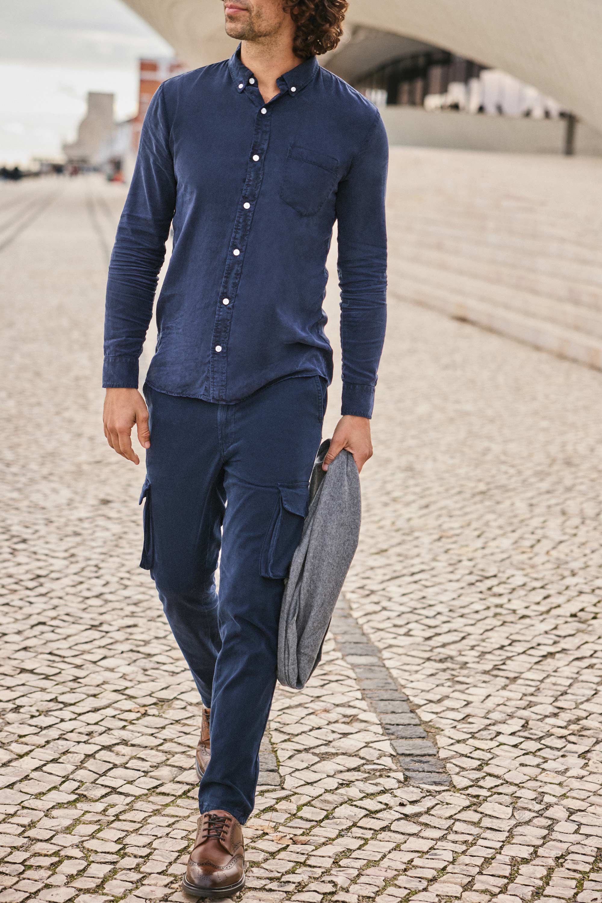 CAMISA LYOCELL DARK BLUE