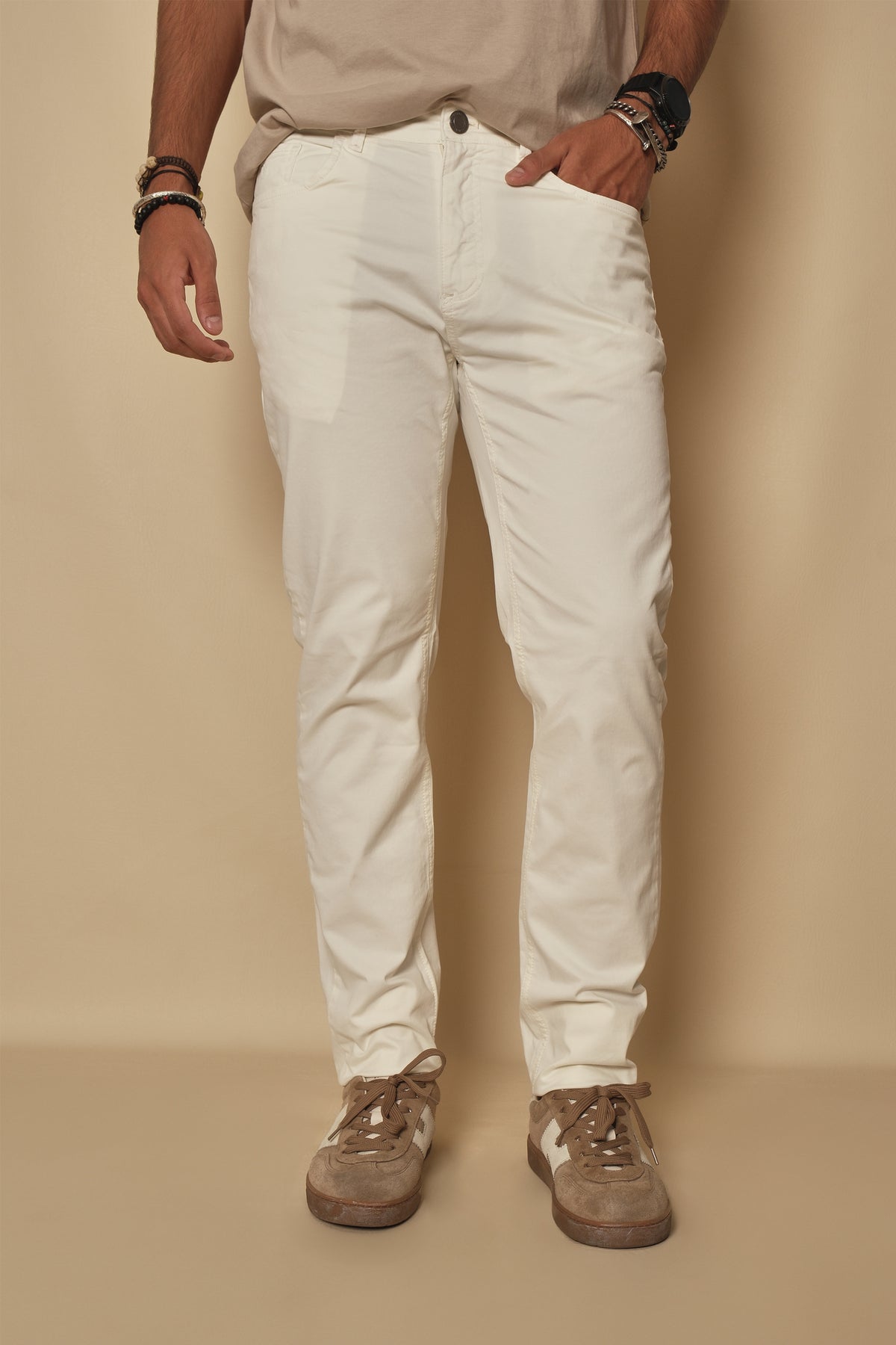 PANTALON 5 BOLSILLOS OFF WHITE