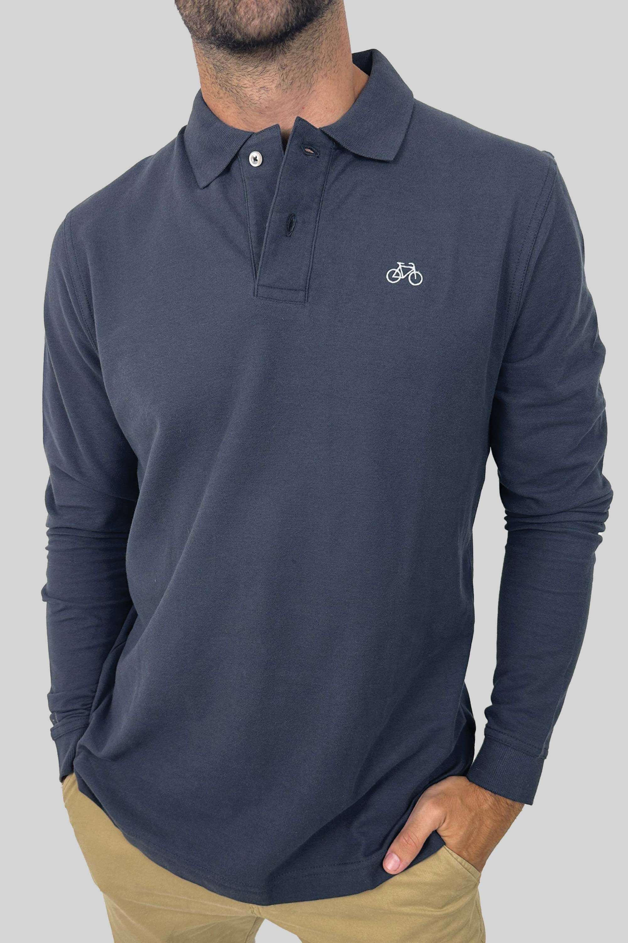 POLO MANGA LARGA PIZARRA