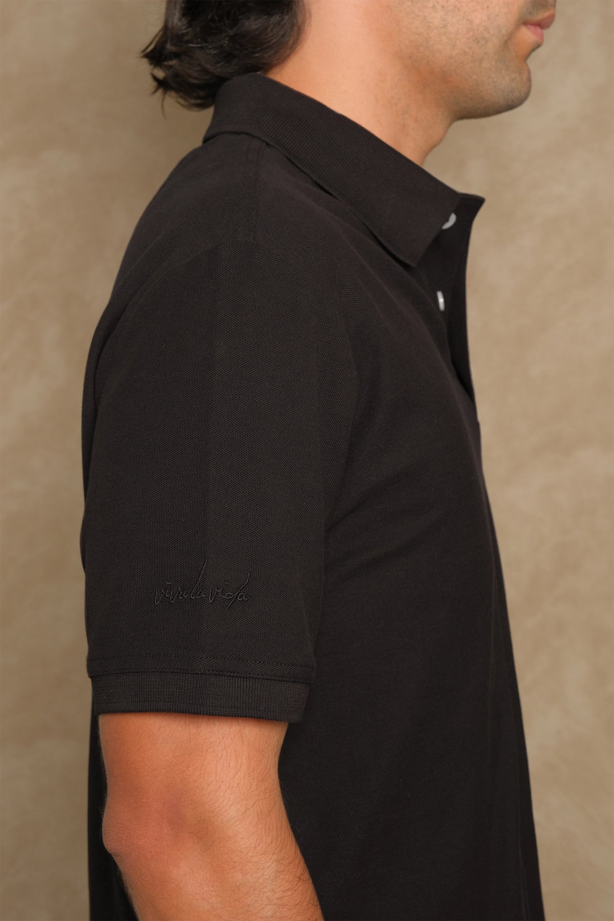 POLO MANGA CORTA NEGRO