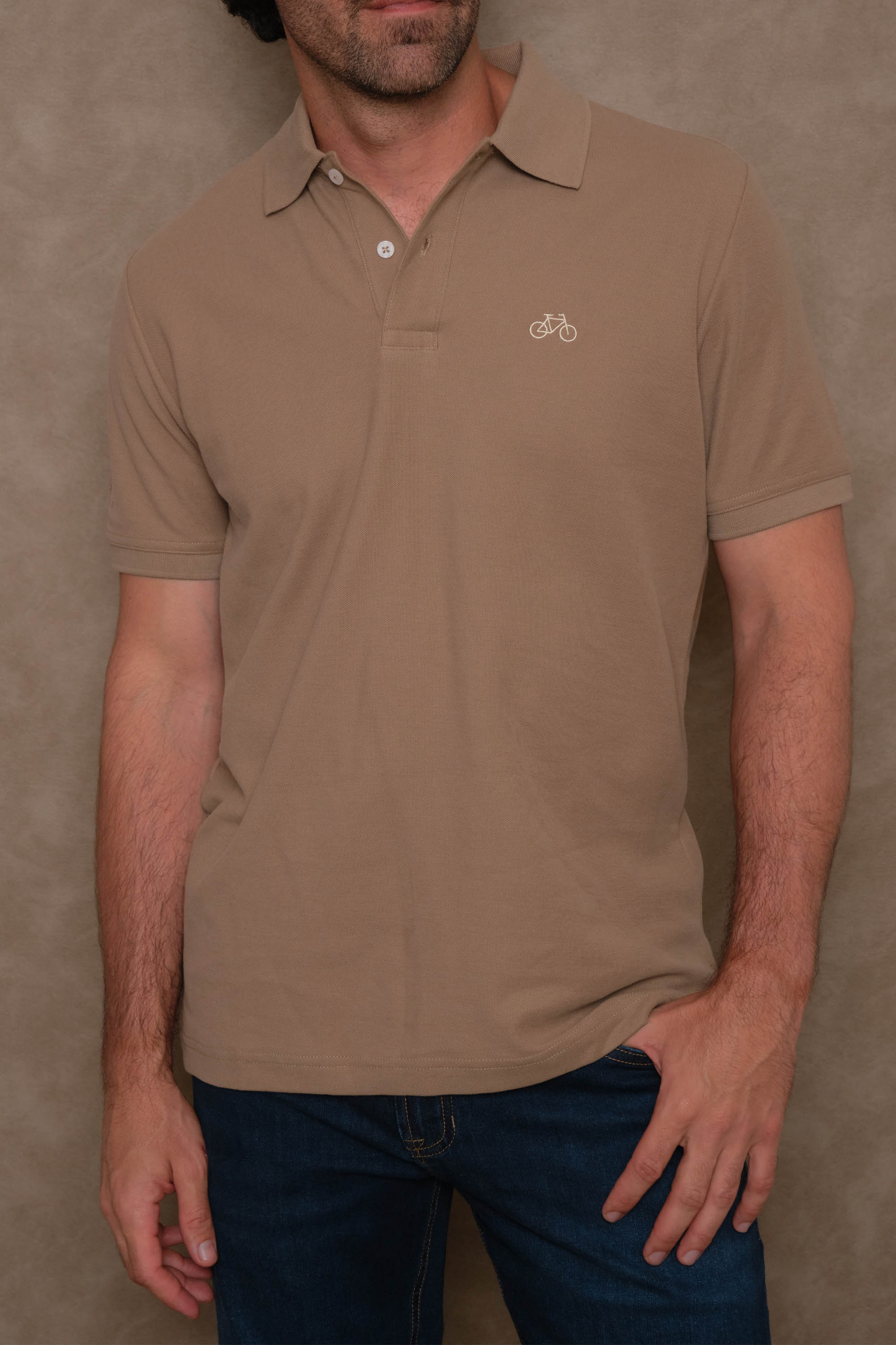 POLO MANGA CORTA MOCHA