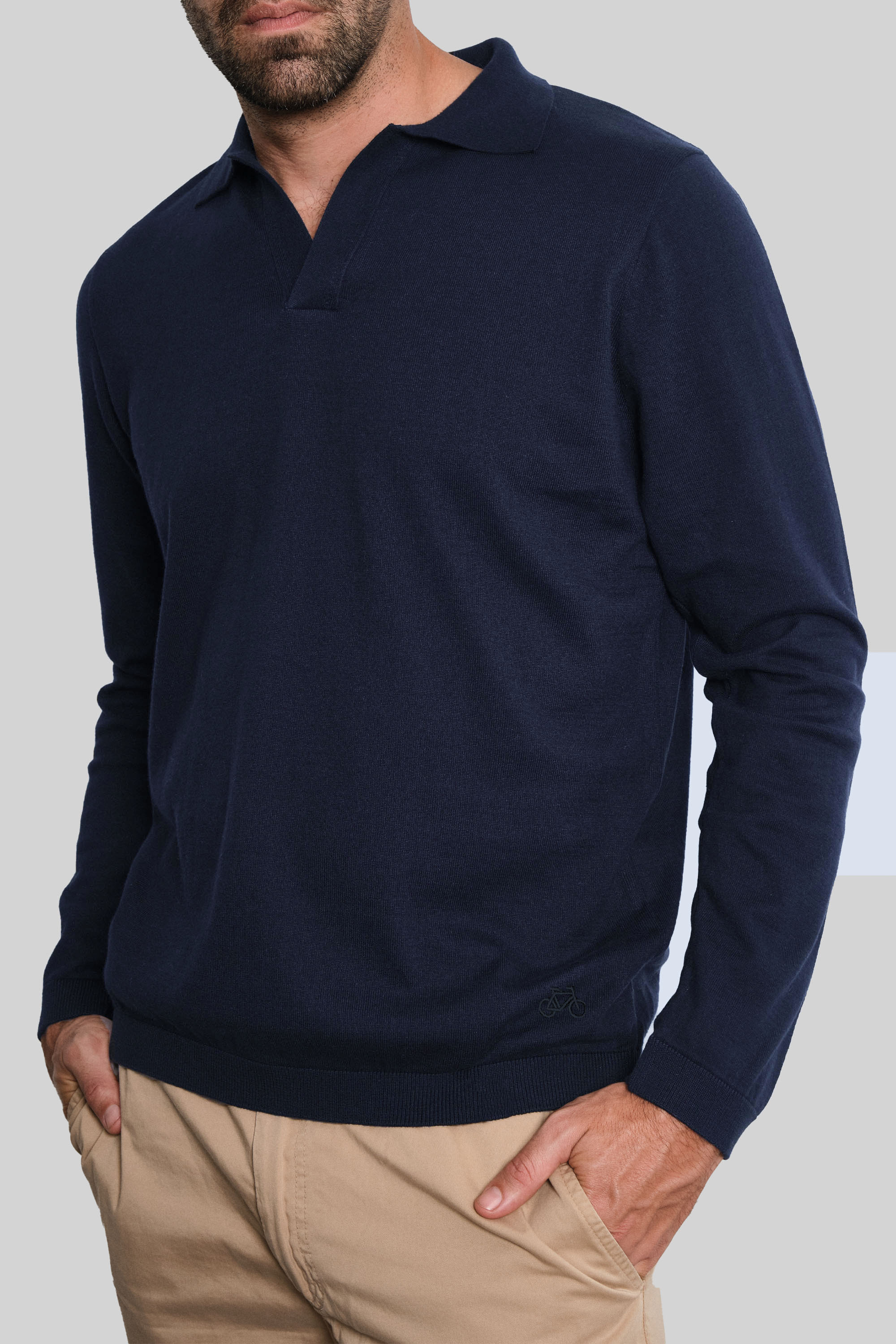 POLO TEJIDA MANGA LARGA NAVY