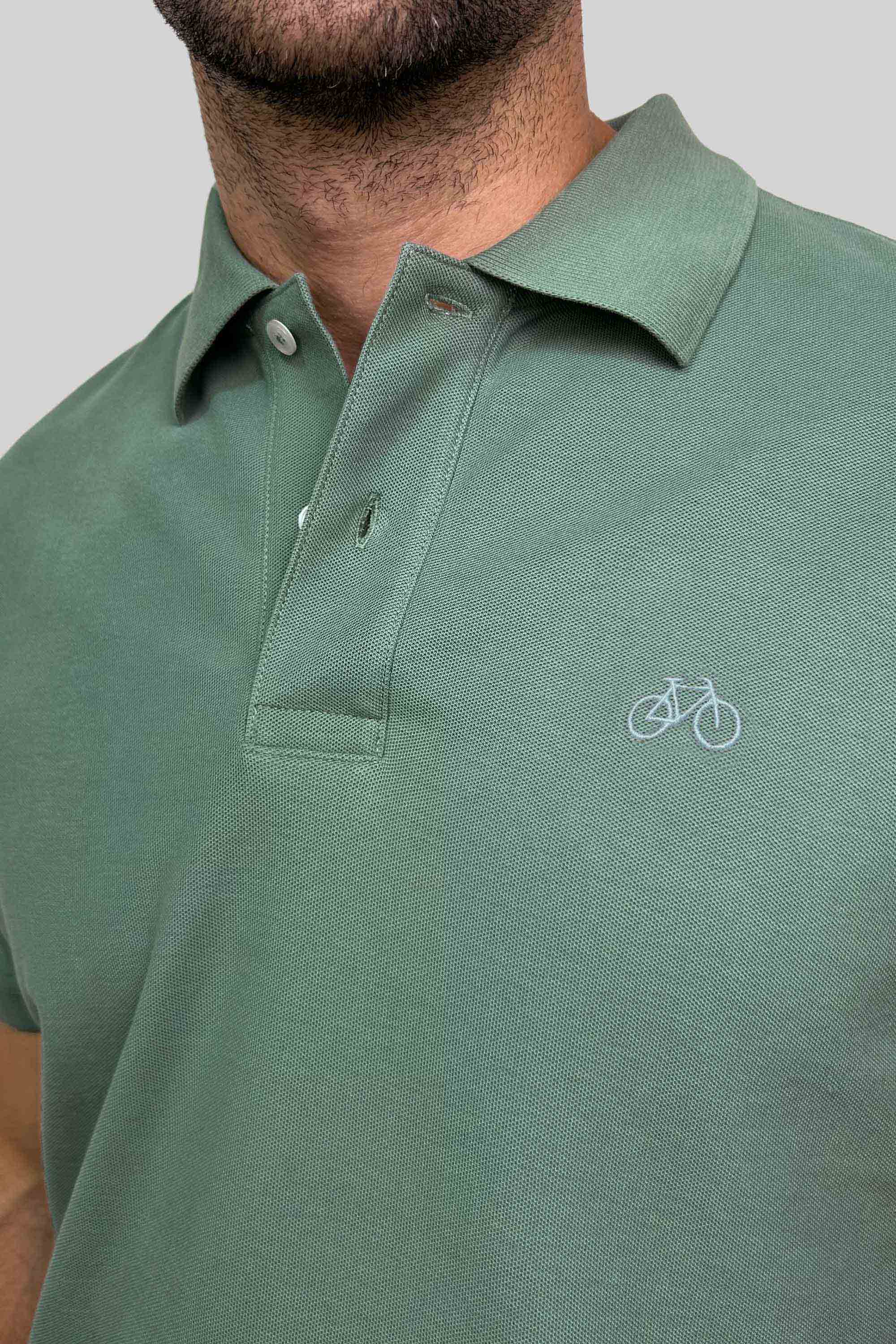 POLO MANGA CORTA VERDE CEMENTO