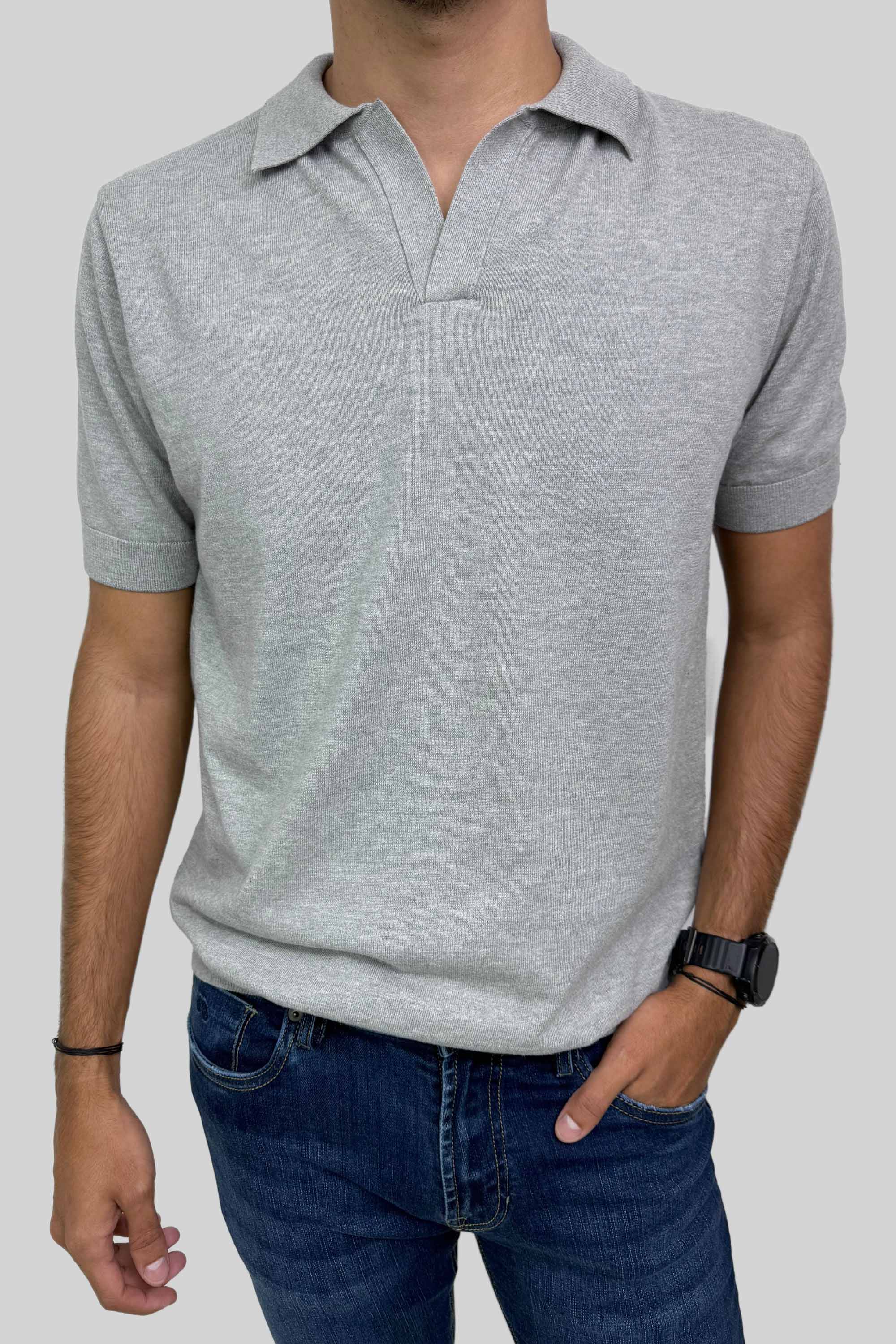 POLO TEJIDA GRIS