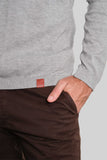 POLO TEJIDA MANGA LARGA GRIS