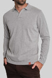 POLO TEJIDA MANGA LARGA GRIS