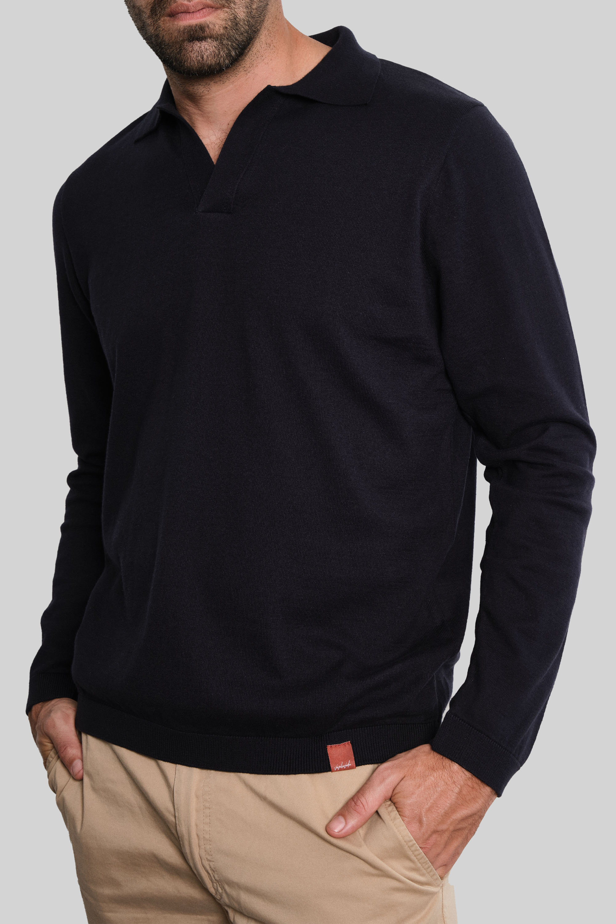 POLO TEJIDA MANGA LARGA NAVY