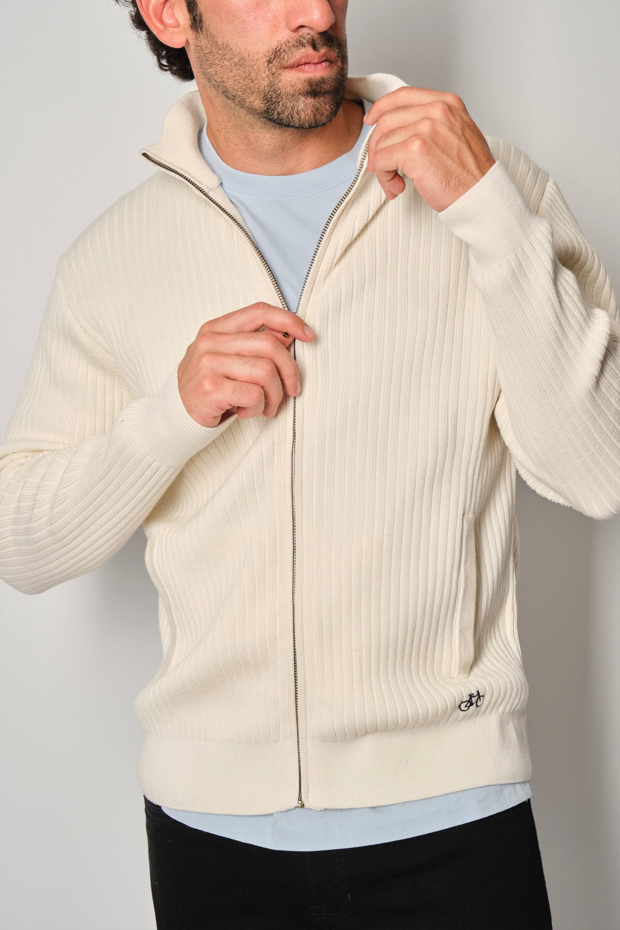 SACO LINED FULL ZIP OFF WHITE