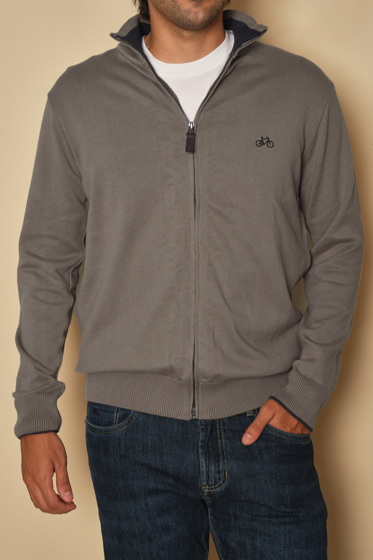 SACO FULL ZIP BEIGE