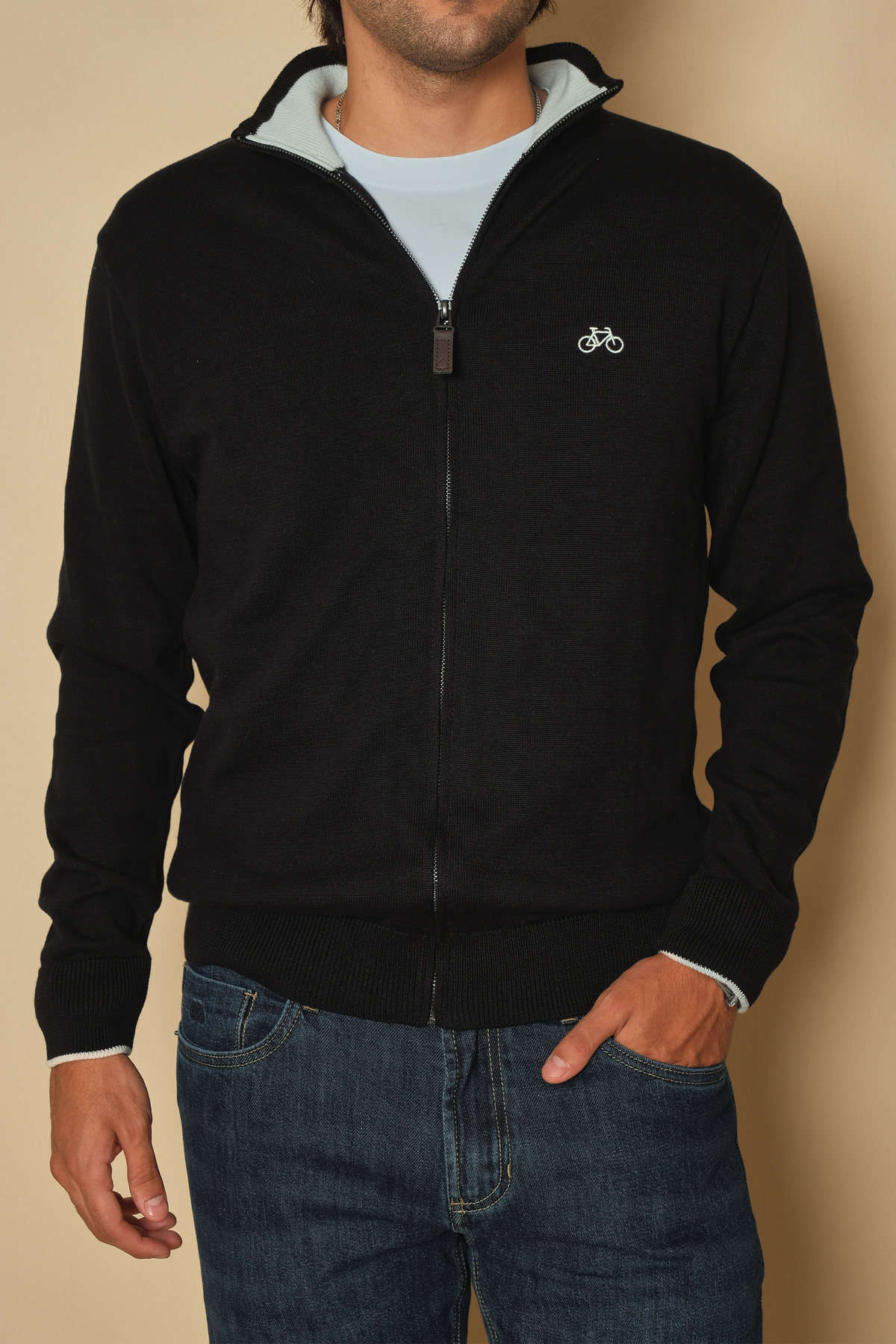 SACO FULL ZIP NEGRO