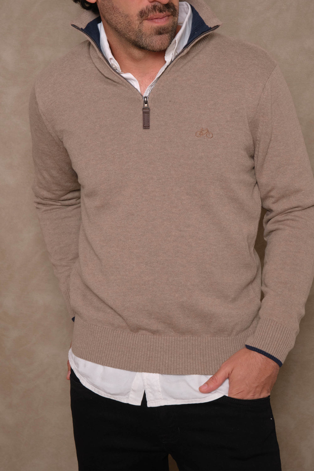 SACO HALF ZIP BEIGE