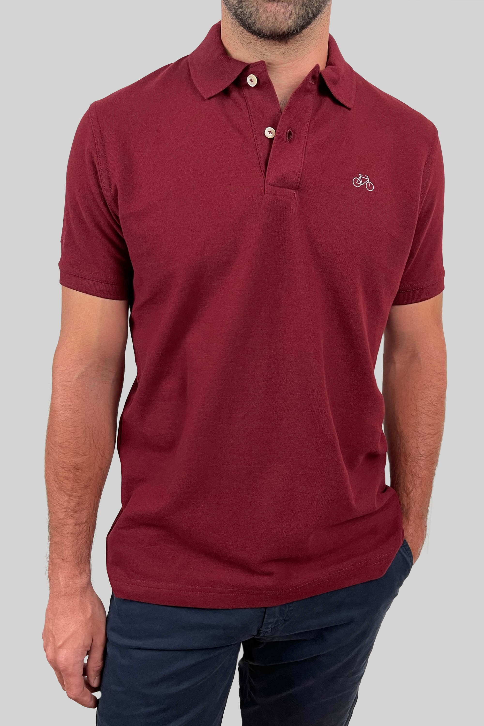 POLO MANGA CORTA VINO
